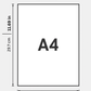A4 size poster dimensions with measurements in inches and centimeters.