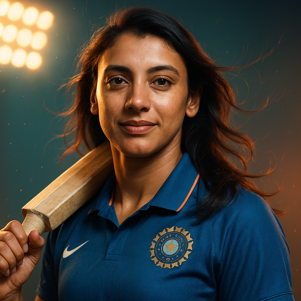 Teal-Flame Grace: The Radiant Power of Smriti Mandhana