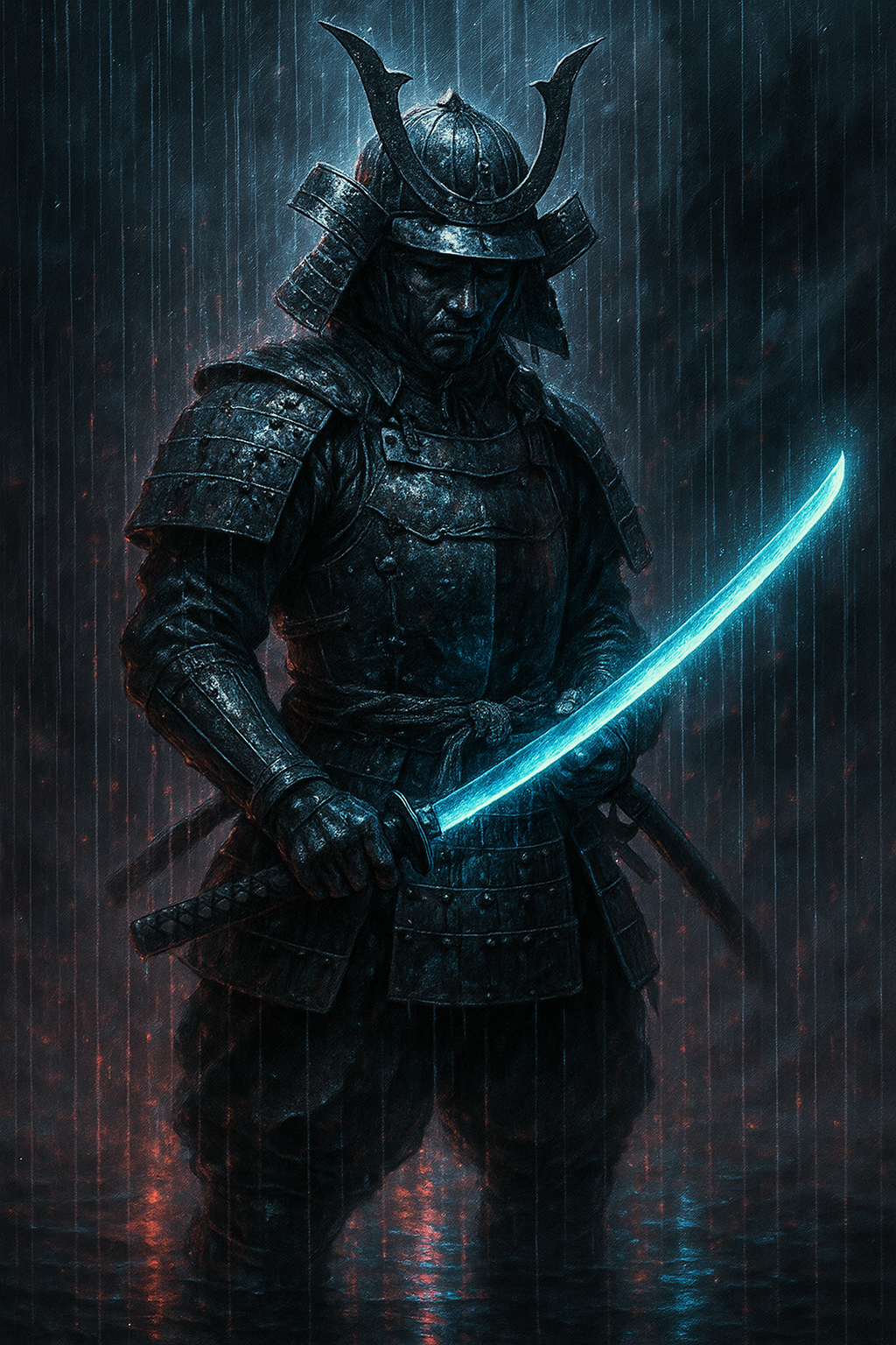 Neon Storm Vigil: The Lone Samurai