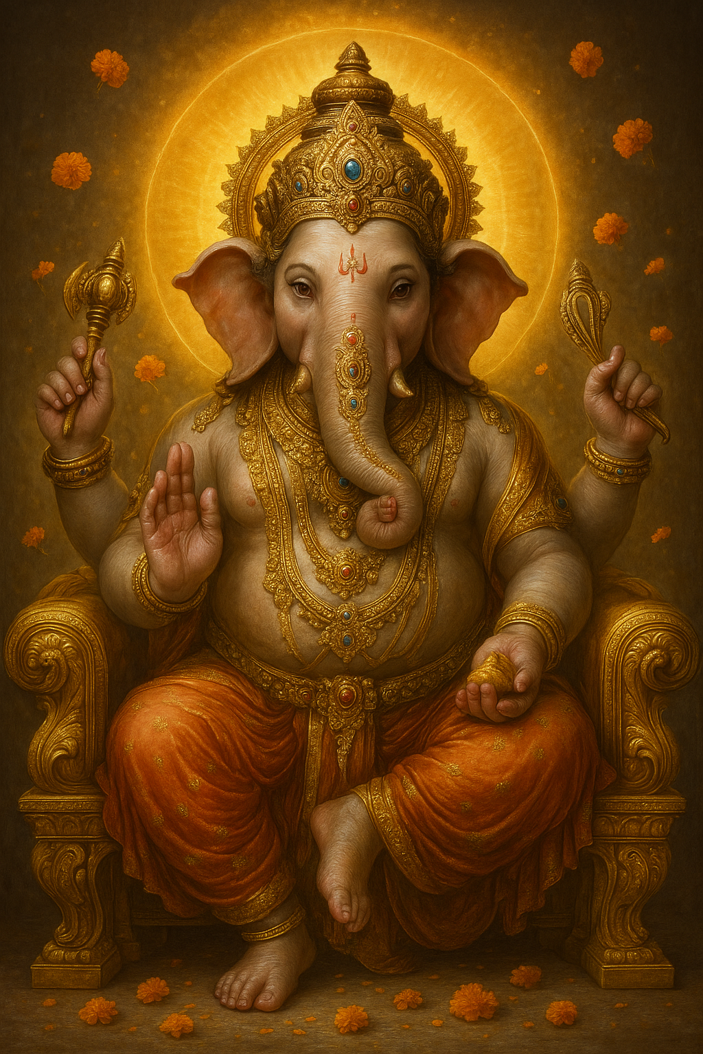 Golden Radiance: The Divine Grace of Lord Ganesha