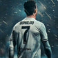 Person wearing a sports jersey with 'Ronaldo' and number '7' on a dark background