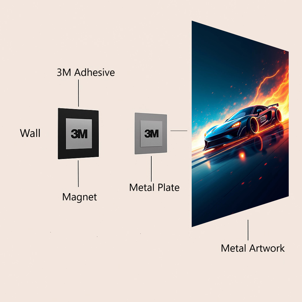 Inferno Drive: The Flame of Speed - Metal Poster