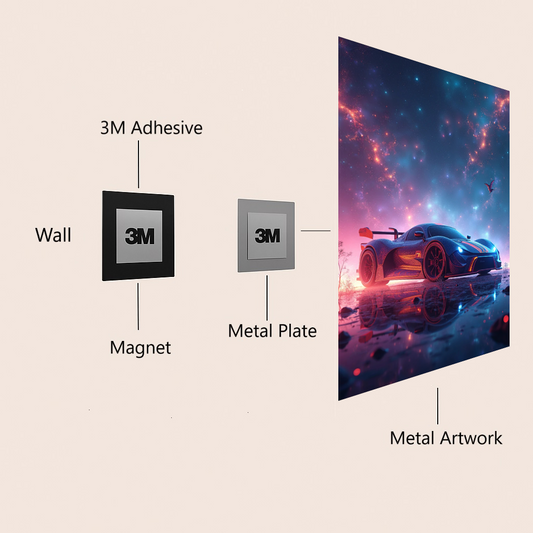 Cosmic Drive: Where Speed Meets the Stars - Metal Poster