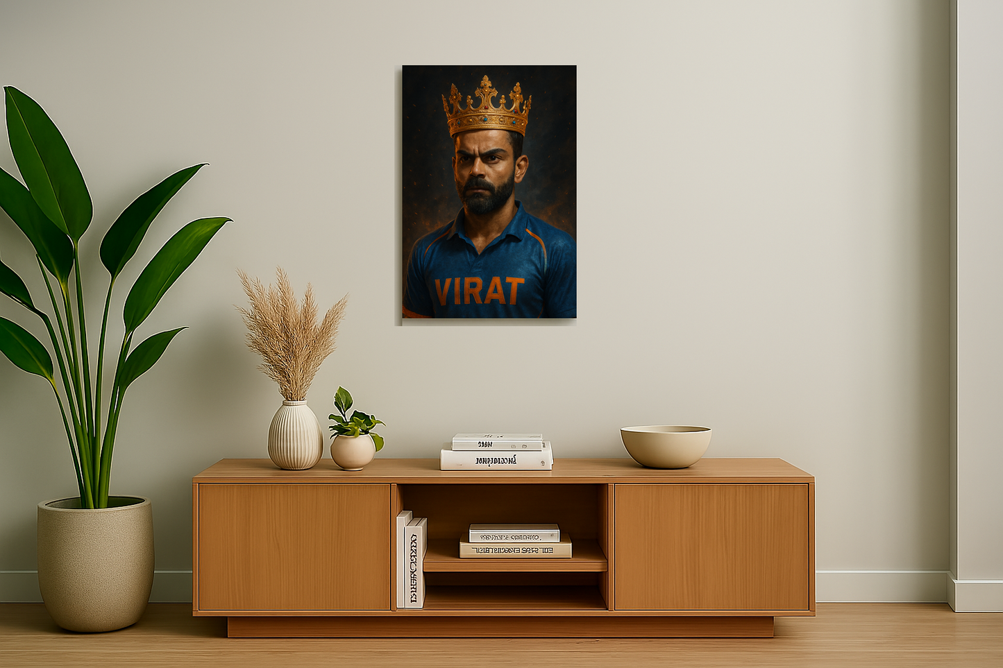 Ascend into the Majesty and Dominance of Royal Blaze Sovereign: The Crowned Fury of Virat Kohli.