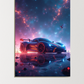 Cosmic Drive: Where Speed Meets the Stars - Metal Poster