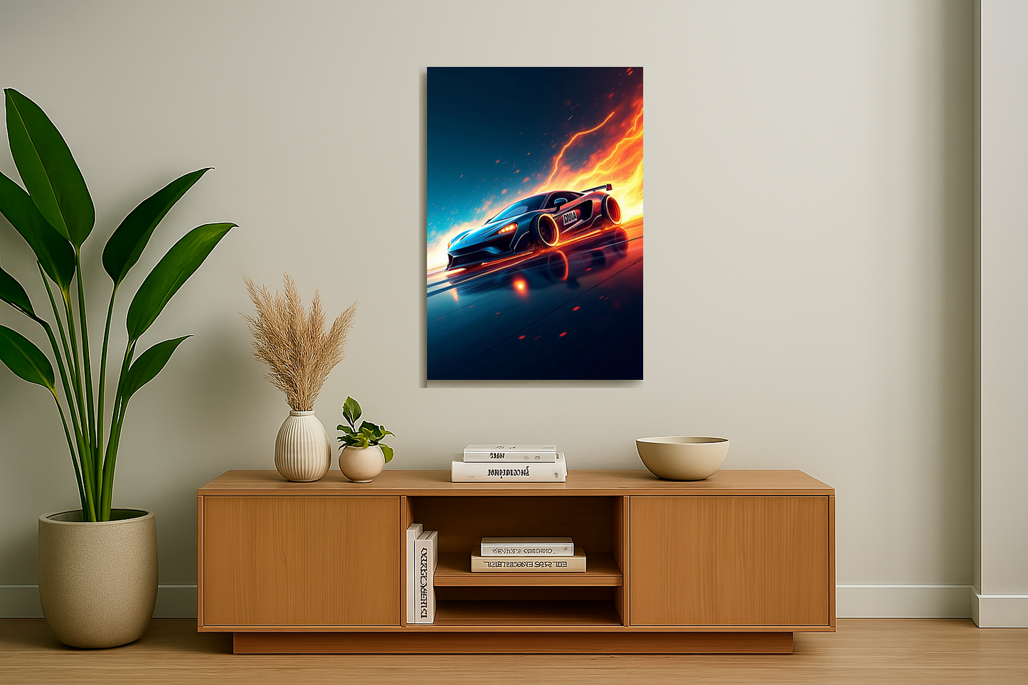 Inferno Drive: The Flame of Speed - Metal Poster