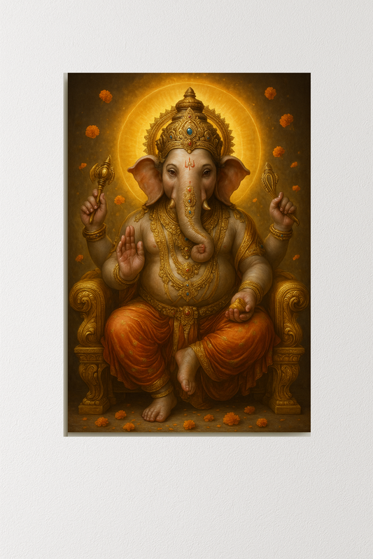 Golden Radiance: The Divine Grace of Lord Ganesha