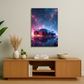 Cosmic Drive: Where Speed Meets the Stars - Metal Poster
